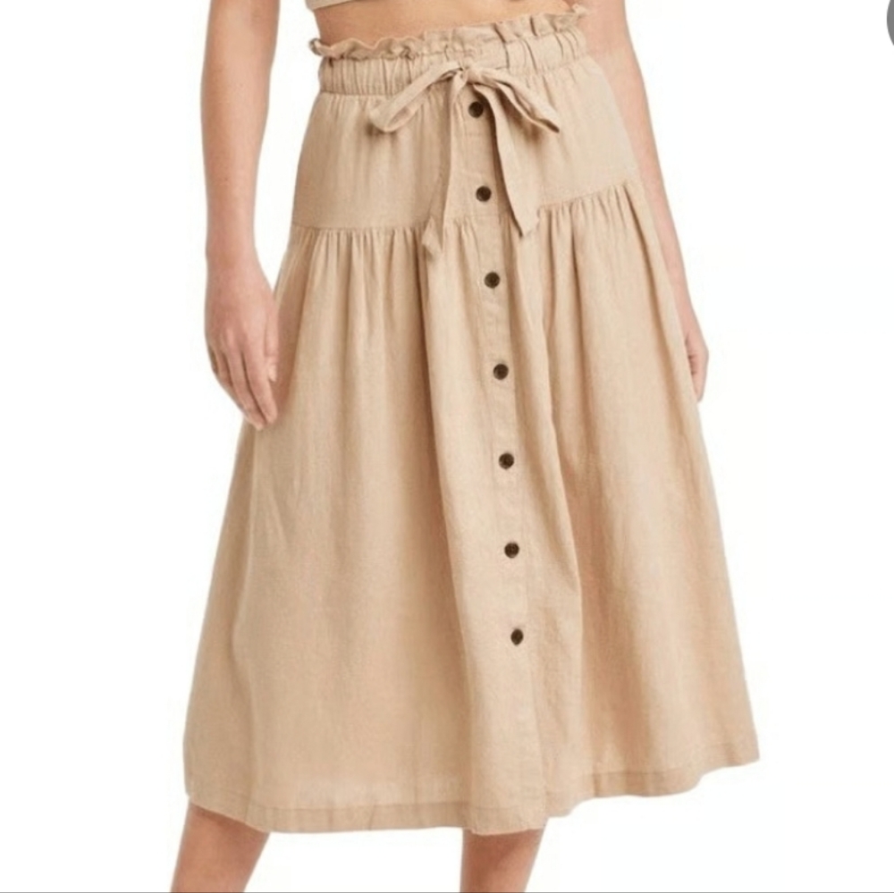 Tan A-Line Skirt